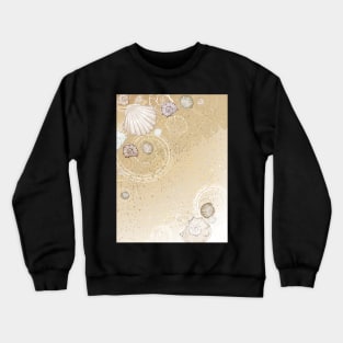 Seashells on the Sand Background Crewneck Sweatshirt